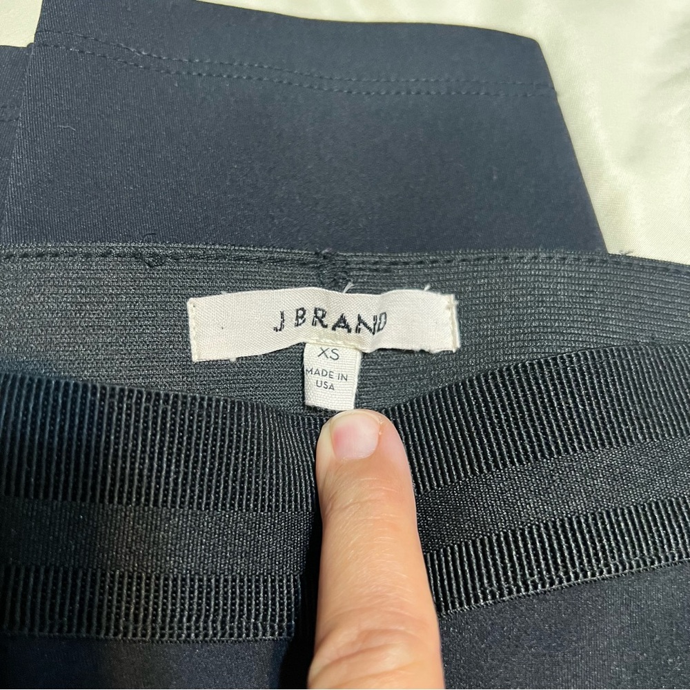 J Brand Midnight Black Leggings with Ribbon Waist Detail Size XS - Picture 2 of 11